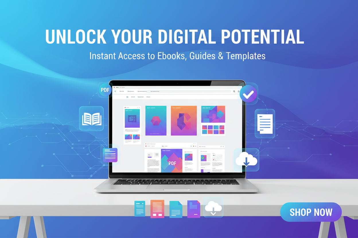 digital store for digital products guides, pdf, templates etc..